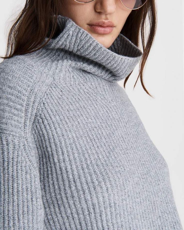 This 100% cashmere t-neck is a softer-than-anything take on an iconic sweater. Relaxed fit, classic longsleeve, half cardigan stitch paneling with twisted seams. rag & bone Women's Relaxed Fit Sweater | Grey, Large (also in XXS,XS,S,M). Classic Soft Knit Turtleneck For Fall, Classic Fall Soft Knit Turtleneck, Fall Fine Knit Sweater With Funnel Neck, Fall Funnel Neck Fine Knit Sweater, Long Sleeve Cashmere Turtleneck For Fall, Cashmere Long Sleeve Turtleneck For Fall, Knit Turtleneck For Layering, Classic Knit Turtleneck For Fall, Long Sleeve Cashmere Soft Knit Turtleneck