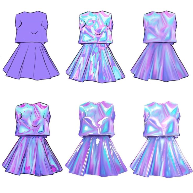 an image of different dresses in purple and blue