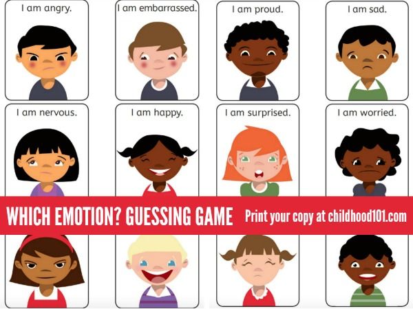 Which emotion? Emotional Intelligence Guessing Game for home or classroom Emotion Games, Emotions Charades, Emotions Memory Game Free Printable, Emotion Charades, Emotions Matching Game Free Printable, Emotions Matching Game, Guess The Emotion Game, Emotional Development Activities, Feelings Activities Preschool