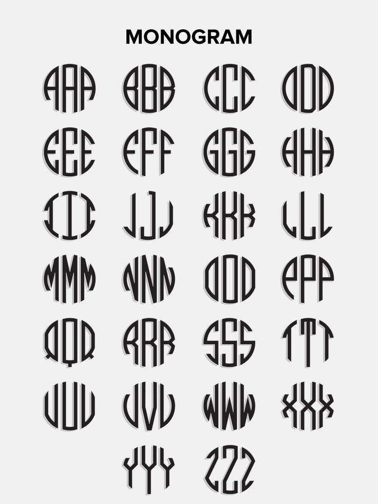 the monogram font and numbers are all in different styles, but there is only one letter