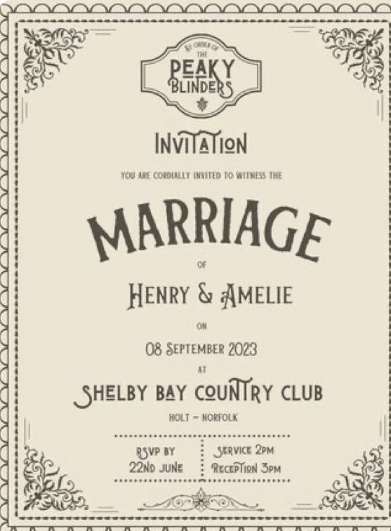 an old style marriage party poster