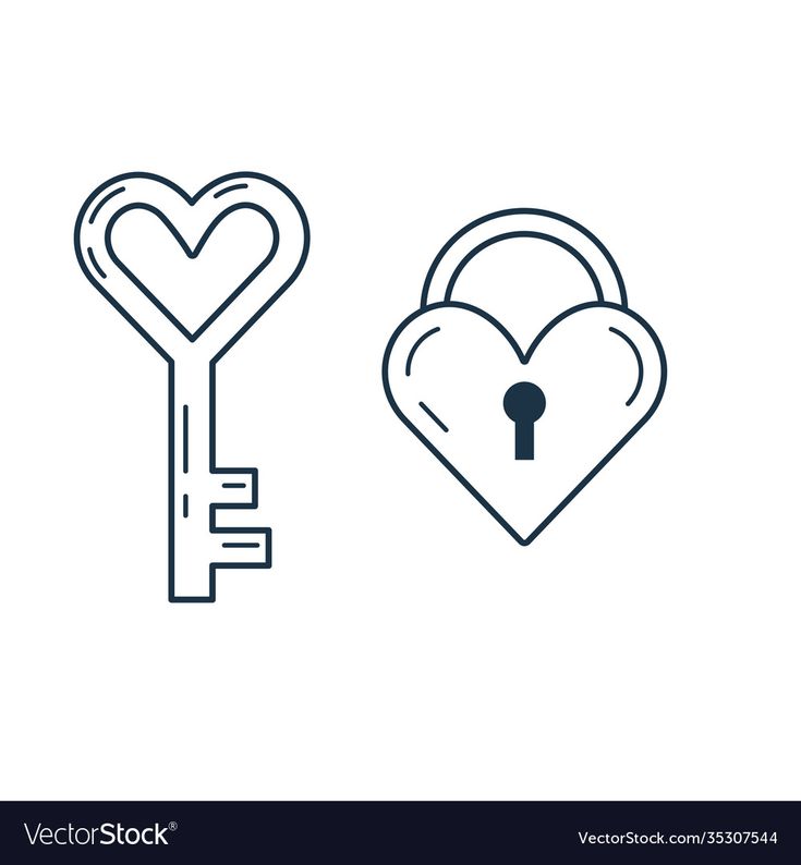 two keys in the shape of heart and keyhole