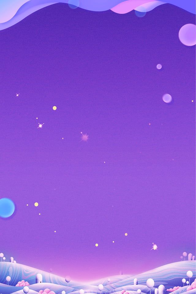 an image of a purple background with bubbles and stars in the sky, as well as clouds