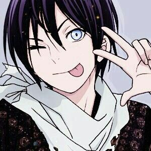 an anime character with black hair and blue eyes making the peace sign while wearing a white scarf