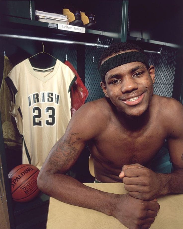 a shirtless man sitting in front of a locker with basketballs on the floor