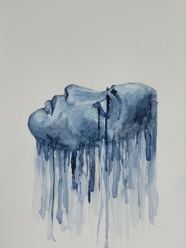 Watercolour painting Painting Ideas To Express Feelings, Watercolour Drip Art, Heartbreak Watercolor Paintings, Painting Emotions Art Therapy, Drip Watercolor Painting, Dripping Art Painting, Emotional Watercolor Paintings, Art Depicting Emotions, Drip Art Painting