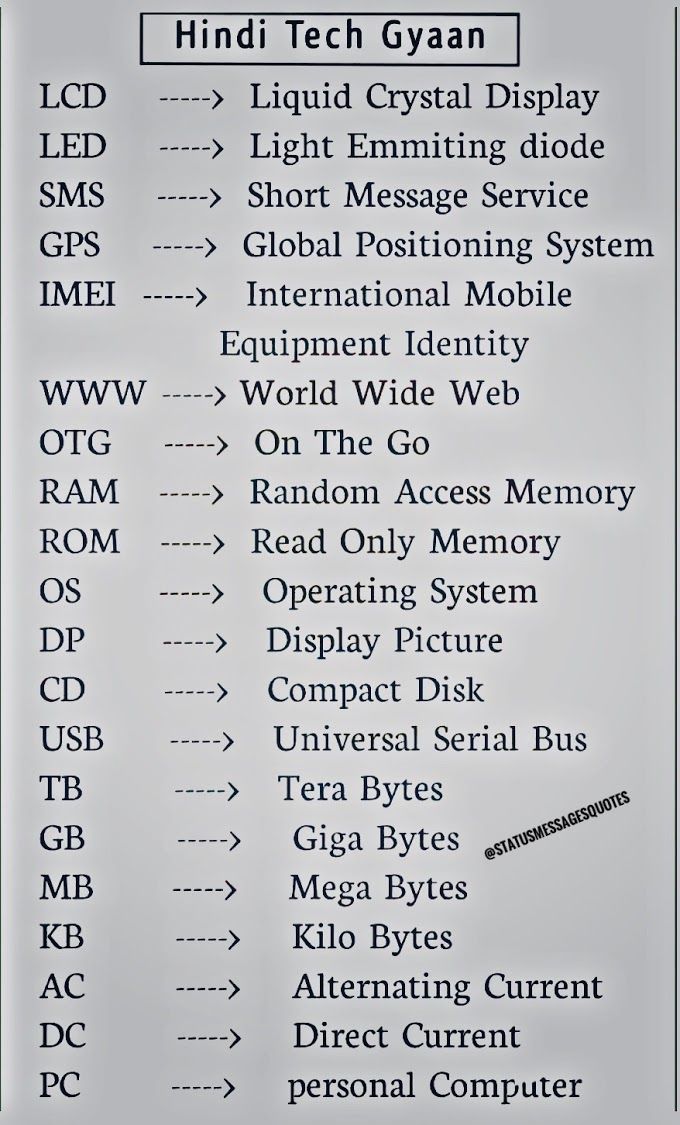 a sign with the names and symbols for different types of electronic devices, including an image of