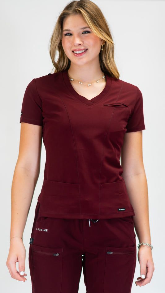 Nursing Scrubs Outfits, Scrubs Style, Burgundy Scrubs, Scrubs For Women, Nurse Uniforms, Scrub Style, Womens Scrub Tops, Scrubs Outfit, Scrubs Uniform