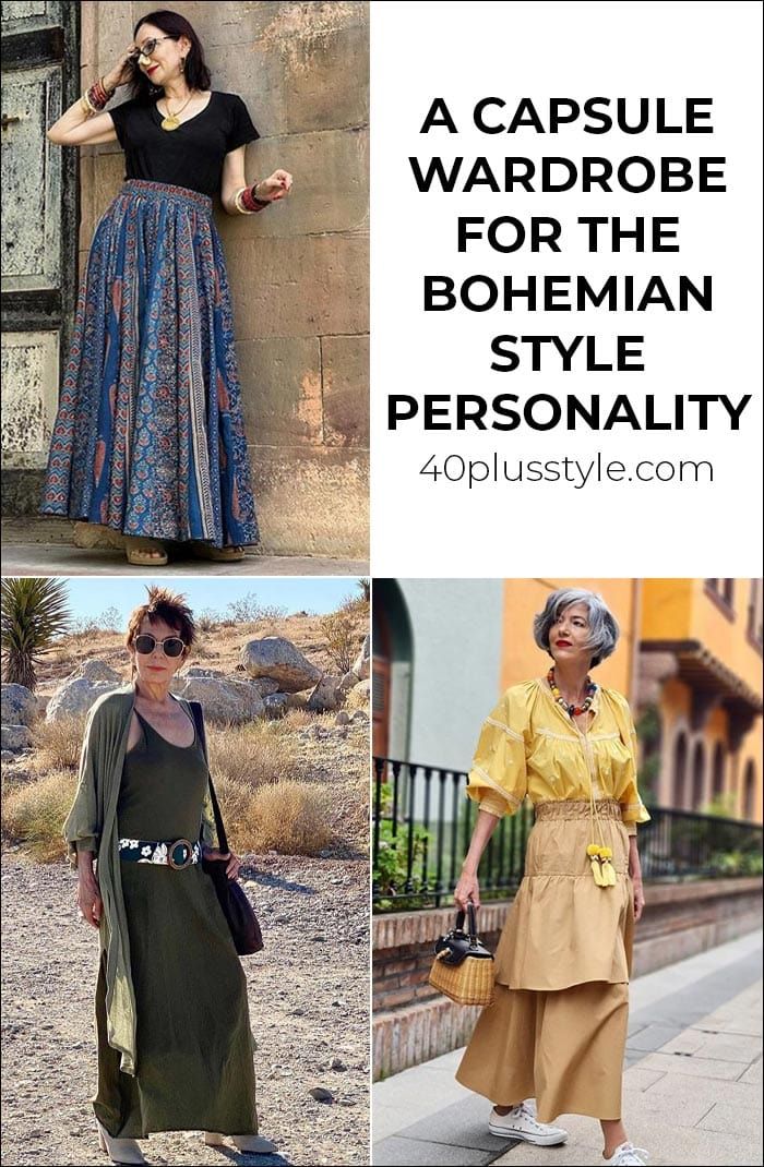 Advanced Style Boho, Casual Bohemian Style, Chic Capsule Wardrobe, Wardrobe For Women, Stile Boho Chic, 60s Women, Grandma Fashion, Bohemian Style Clothing, Stil Boho