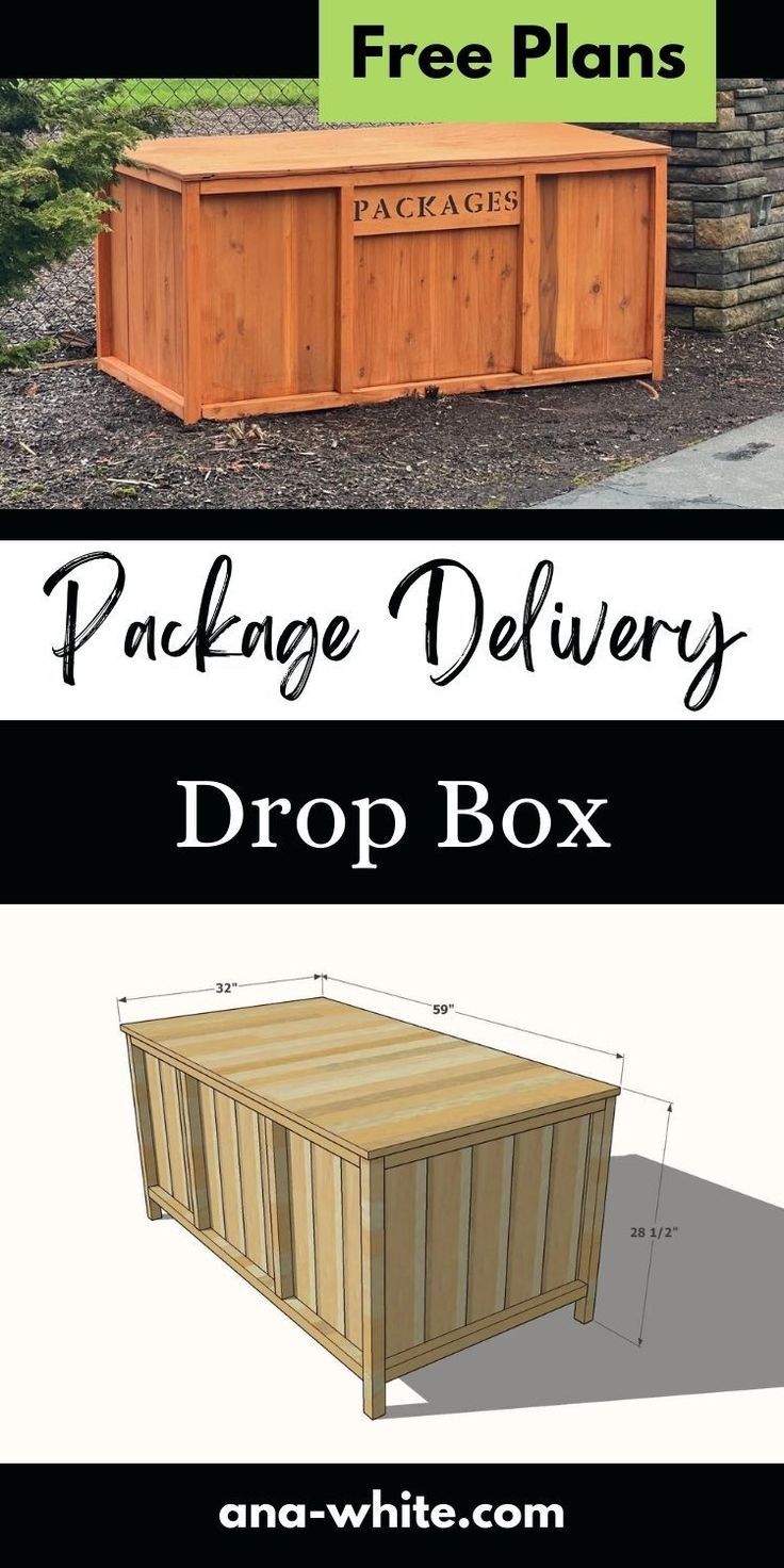 woodworking plans diy Outdoor Parcel Box Ideas, Diy Porch Box For Packages, Outdoor Delivery Box Diy, Diy Package Delivery Box Ideas, Diy Package Drop Box Ideas Wood, Package Drop Box Diy, Diy Drop Box For Packages, Mailbox Package Drop Diy, Large Package Drop Box Ideas