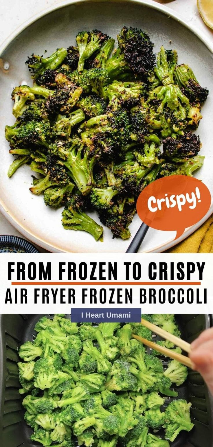 the broccoli is being cooked in a frying pan with chopsticks