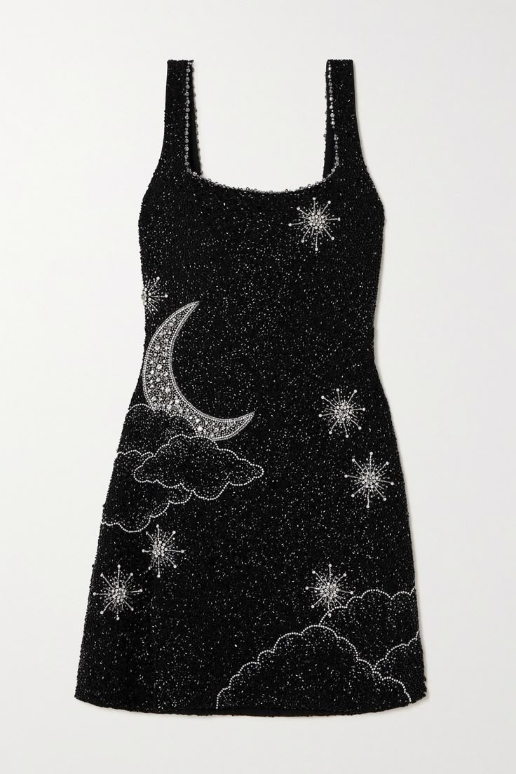 EXCLUSIVE AT NET-A-PORTER. Before they're applied with Swarovski beads and crystals, the stars and moon motifs on Clio Peppiatt's 'Lucina' dress are hand-drawn by the designer. Cut in the signature fit-and-flare silhouette, it's made from mesh enriched with four-way stretch, so it won't inhibit your movement when you hit the dance floor. Moon Dress, Eras Tour Outfit, Eras Tour Outfits, Swarovski Beads, Tour Outfits, Loose Fitting Dresses, Star Dress, Mode Inspo, Embellished Dress