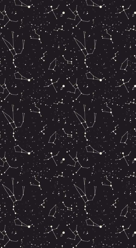 an image of stars in the sky with white dots and lines on black background for wallpaper or wrapping paper