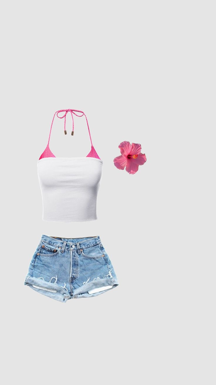 Hawaii outfit #hawaii #outfit #pinkoutfit Hawaii Vibes Outfit, Trendy Hawaii Outfits, Hawaii Clothes Aesthetic, Hawaii Birthday Outfits, Hawaain Inspired Outfit, Hawaiian Summer Outfits, Cute Hawaiian Outfit, Summer Outfits Hawaii, Hawaii Outfits Party