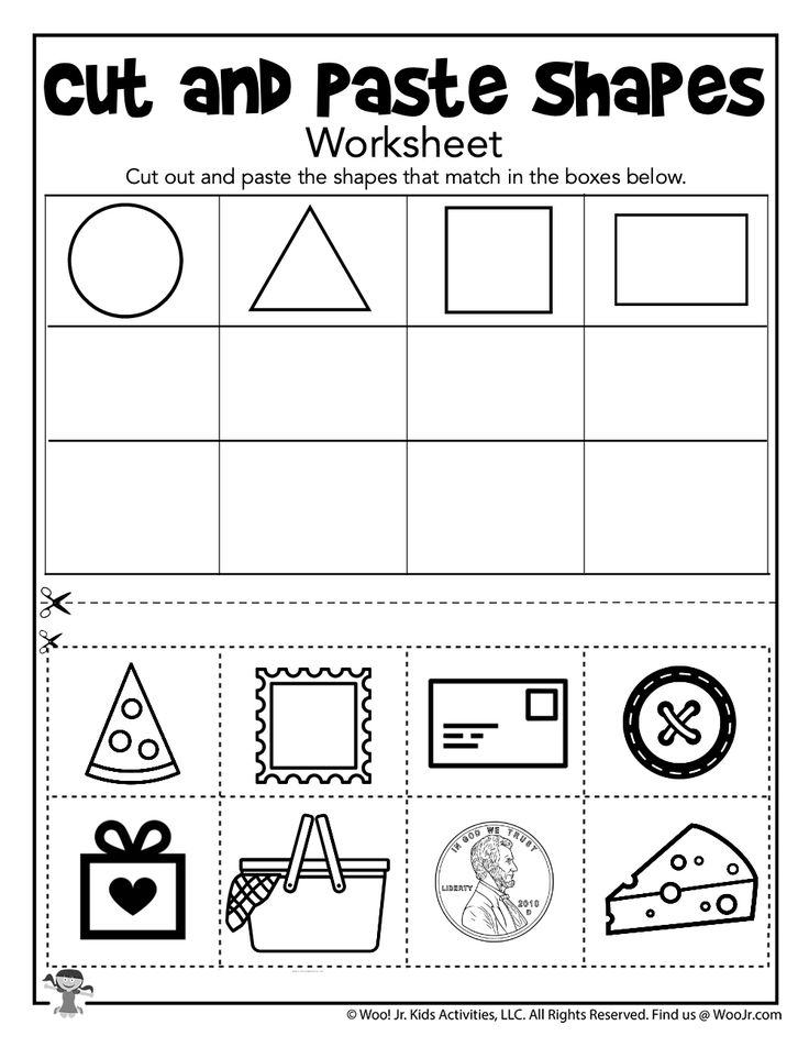 cut and paste shapes worksheet for kids to practice their skills in the classroom