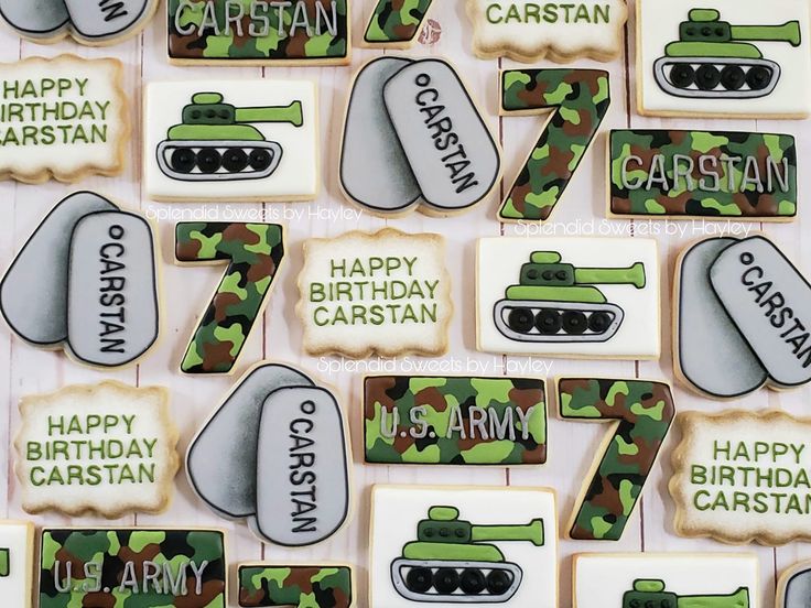 Army Themed Birthday, Army Birthday Parties, Making Sugar Cookies, Army Birthday, Military Party, Army's Birthday, Army Party, Man Cookies, Unique Cookies