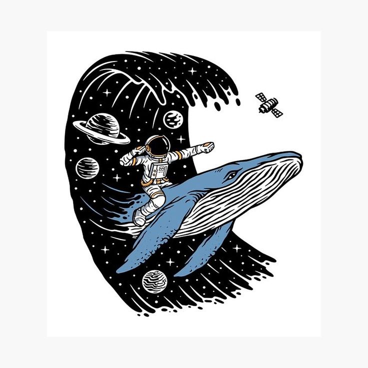 an astronaut riding on the back of a whale