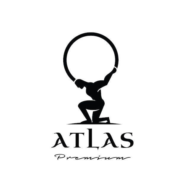 the logo for atlas promem, which is designed to look like a woman holding a hoop