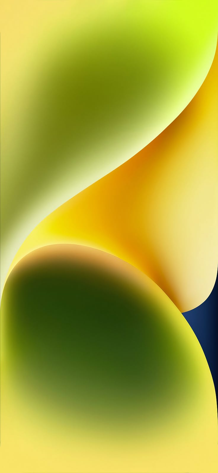 an abstract painting with yellow and green colors