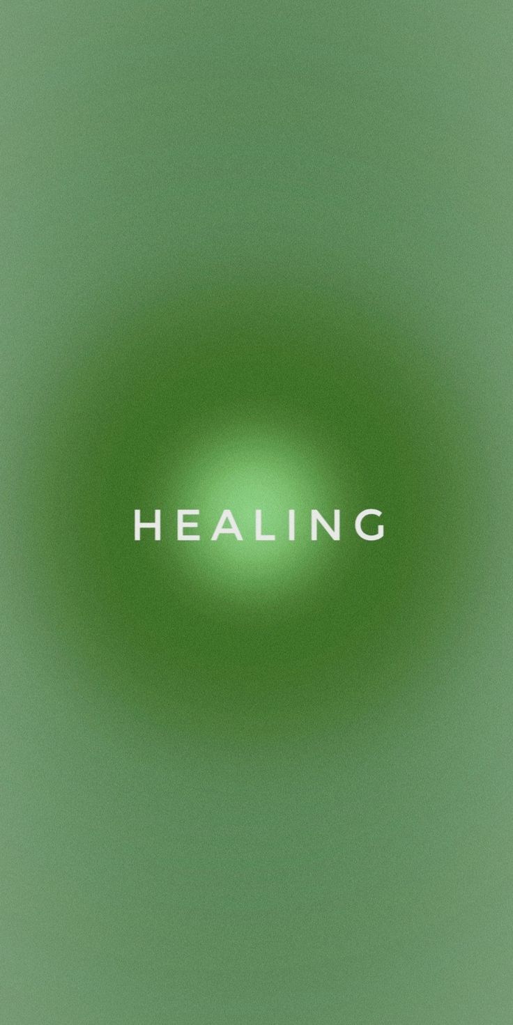 a green background with the word'healing'written in white on top of it