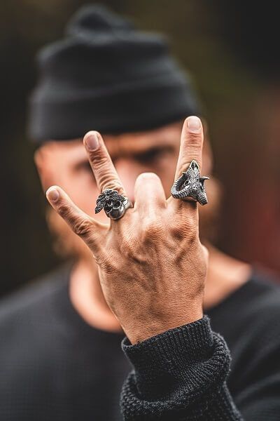 Moth Ring, Classic Punk, Sterling Silver Skull Rings, Man Dressing Style, Portrait Photography Men, Silver Skull Ring, Biker Jewelry, Tattoo Bracelet, Stylish Rings