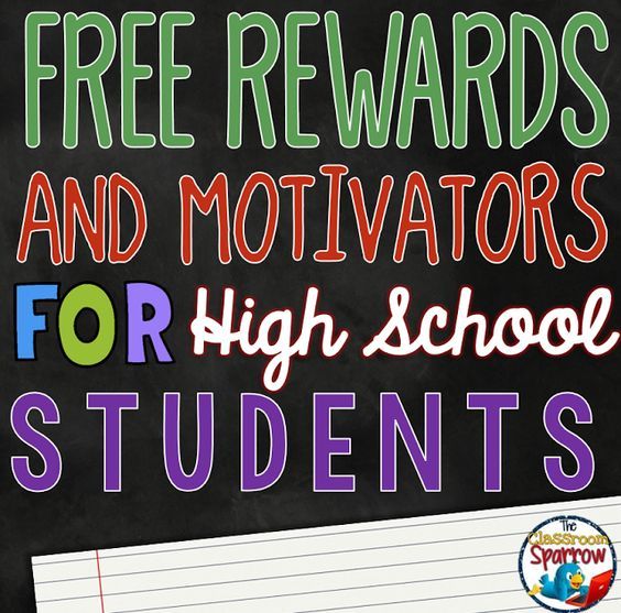 a blackboard with the words free rewards and motivators for high school students