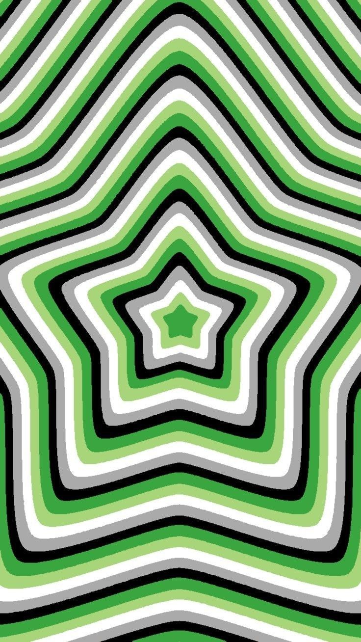 an abstract green and white background with wavy lines in the shape of a square star