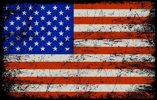 an american flag with grungy paint on it