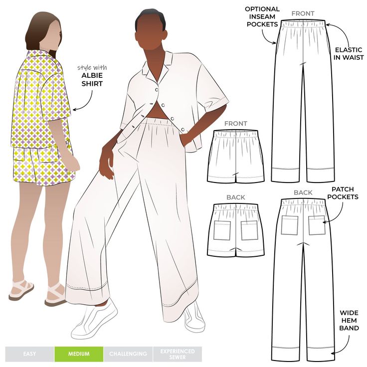 a woman's pants and top sewing pattern