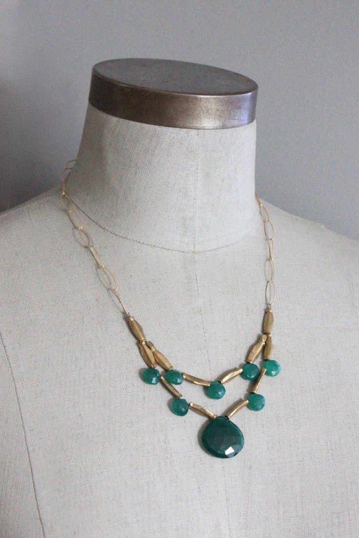 VRD220 - Consciously Handmade Gold Green Onyx Necklaces, Handmade Green Onyx Gold Necklace, Handmade Gold Necklaces With Green Onyx, Elegant Gold Beaded Necklaces With Green Onyx, Elegant Gold Beaded Necklace With Green Onyx, Adjustable Gold Single Strand Turquoise Necklace, Handmade Adjustable Green Onyx Necklace, Elegant Gold Turquoise Necklace With Natural Stones, Elegant Adjustable Gold Turquoise Necklace