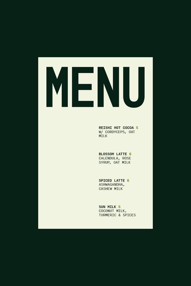 an image of a menu with the word menu written in black and white on it