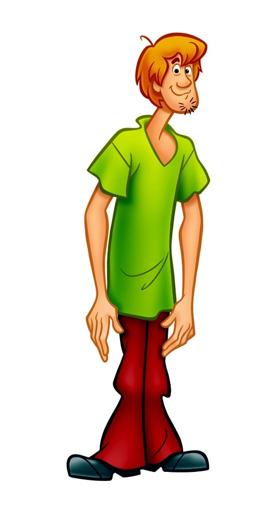 an image of a man with red pants and green shirt