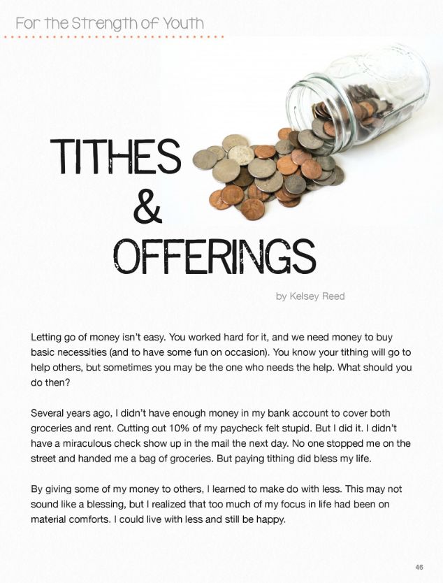 an advertisement with coins spilling out of a jar and the words tithess & offerings written below it