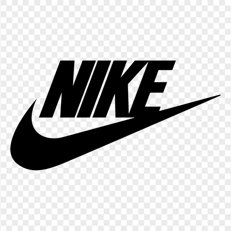 the nike logo is black and white on a transparent background, hd png clipart