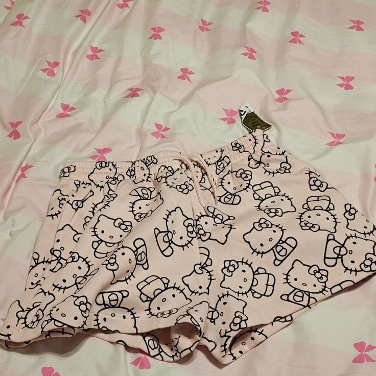 Bnwt Women's Hello Kitty Shorts Size M Pink Spring Shorts For Sleepovers, Pink Shorts For Sleepover, Spring Season, Pink Shorts For Sleepovers In Spring, Pink Short Length Bottoms For Sleepover, Pink Hello Kitty Print Bottoms For Sleepover, Cute Hello Kitty Print Loungewear Bottoms, Pink Stretch Shorts For Sleepover, Pink Short Bottoms For Sleepover, Stretch Pink Shorts For Sleepover