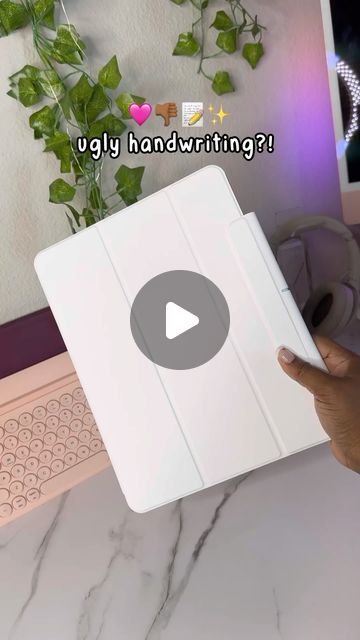 someone is holding an ipad in front of a computer screen with the text, why handwritten?