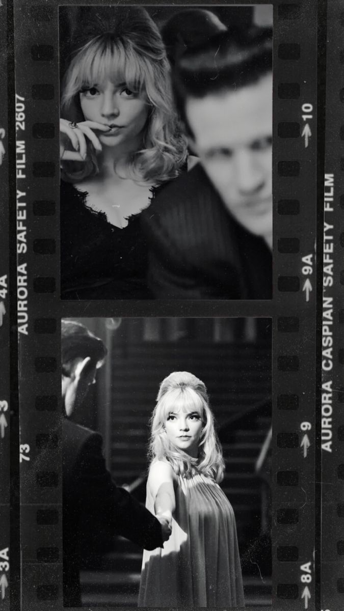 two black and white photos of people in front of stairs