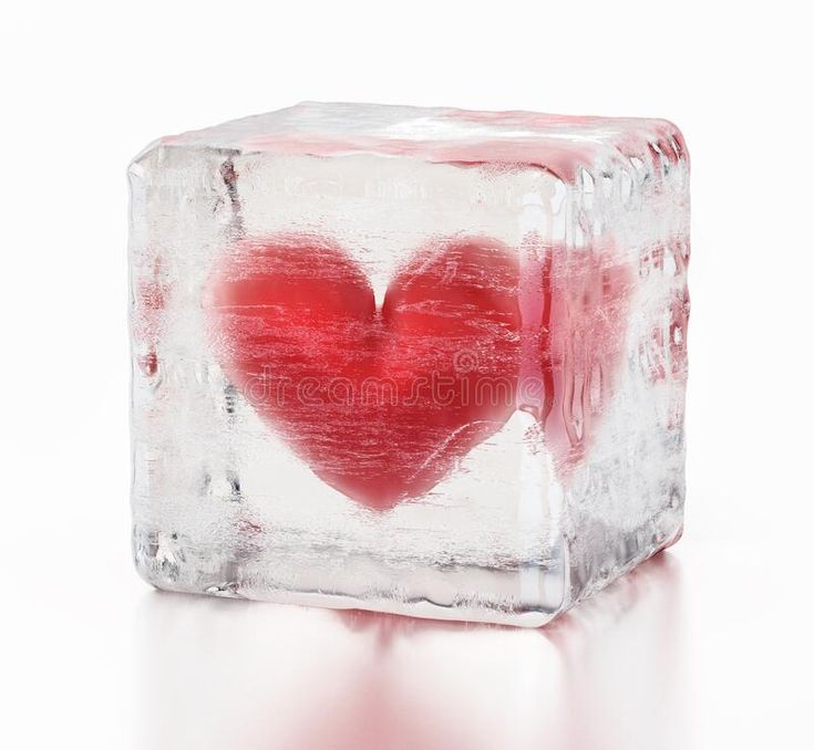 an ice cube with a red heart on it royalty images and clippings for valentine's day