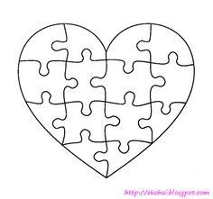 a heart shaped puzzle piece with the missing pieces