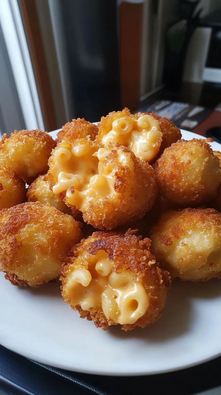 some fried food is on a white plate