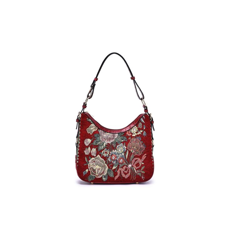 "This flower shop beaded hobo bag from Mellow World is the perfect companion for your travels. This flower shop beaded hobo bag from Mellow World is the perfect companion for your travels. DETAILS 14” W x 9” H x 4.5” D Adjustable shoulder strap Approx. drop down crossbody strap length: 19\" to 42\" Zipper closure Gold-tone hardware Hand beaded flower Shop hobo bag with adjustable strap. Interior: 2 front slip pockets; 1 back zipper pocket Exterior: 1 back zipper pocketCONSTRUCTION & CARE Polyest Hand Beading, Flower Shop, Crossbody Strap, Hobo Bag, Zipper Pocket, Adjustable Straps, Gold Tones, Shoulder Strap, Exterior