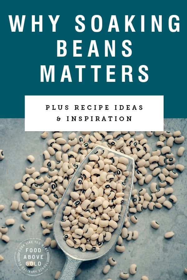 a scoop full of beans with the title why soaking beans matters? plus recipe ideas for inspiration