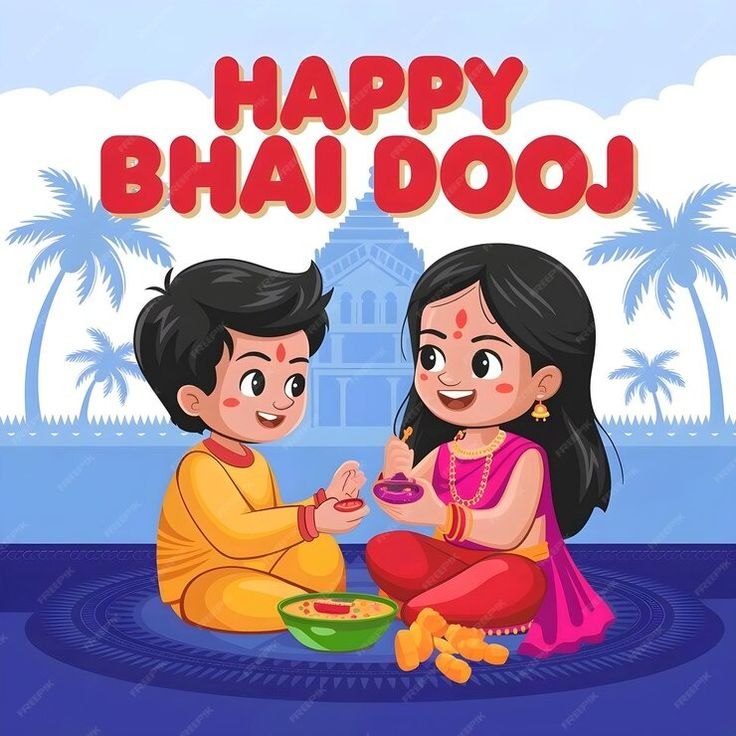 two children are sitting on the ground and playing with each other in front of a happy bhaji doo