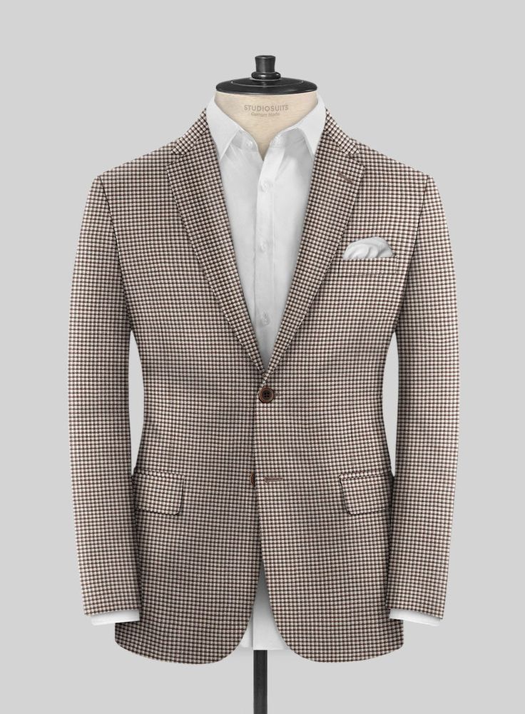 The timeless adage of brown's enduring fashionability has echoed throughout history. Yet, we're here to immerse you firsthand in this truth with our Reda Beltra Brown Checks Wool Jacket. Crafted from pure wool, it provides inherent warmth and remarkable comfort. Adorned with a plaid pattern, the pure wool commands attention with a blend of classic and modern flair, ensuring you stand out at any event.  Look Includes   Reda Beltra Brown Checks Wool Fabric  Two Button Jacket Style  Notch Lapel   H Event Look, Button Jacket, Wool Suit, The Pure, Jacket Buttons, Wool Fabric, Wool Jacket, Hat Sizes, Jacket Style