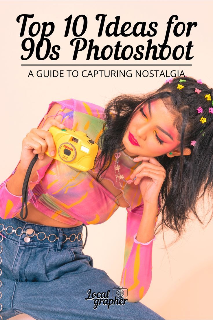 a woman holding a camera with the title top 10 ideas for photoshop a guide to capturing nostalgica