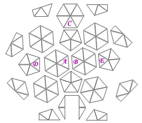 the diagram shows how to make an origami tree with numbers and letters on it