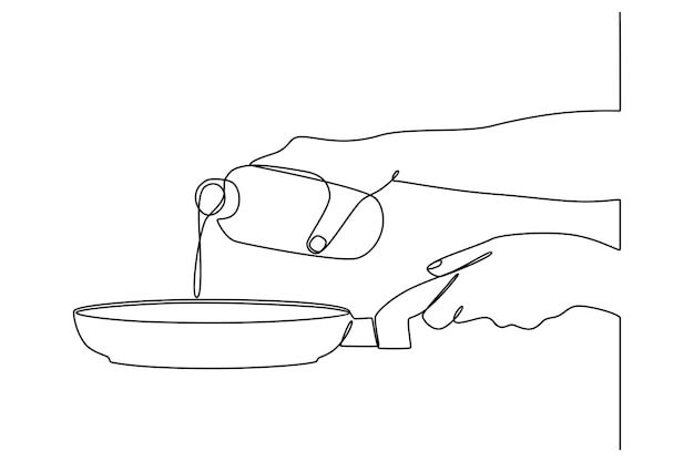 a person is pouring something into a bowl