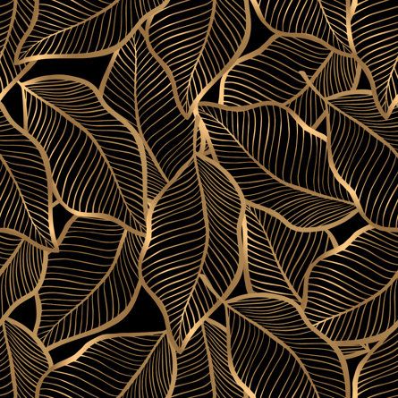 gold leaf pattern on black background