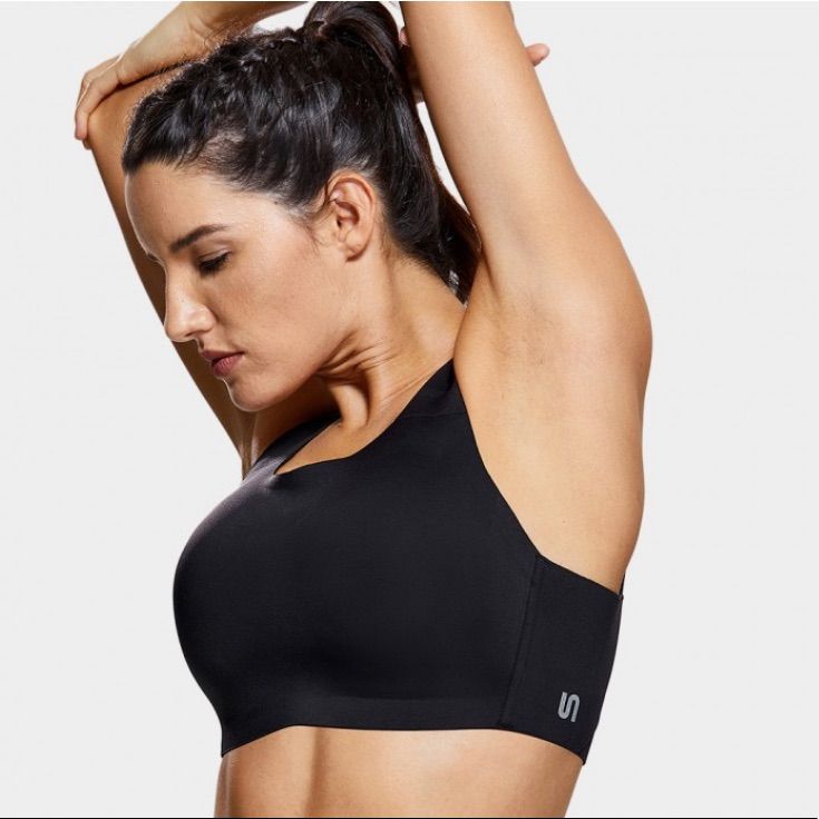 Our Lycra Fabric Sports Bras And Retain Their Shape Over Time. With Built-In Cups And No Underwire, This Bra Will Keep You Comfortable And Supported Through Any Workout. Black Full Coverage Workout Bra, Black Full Coverage Bra Friendly Top, Black Bra Friendly Full Coverage Tops, Black Full Coverage Bra-friendly Tops, Black Stretch Bra With Light Support, Black Full Coverage Yoga Bra, Black Stretch Racerback Bra, High Stretch Black Bra With Light Support, Black Medium Support Bra