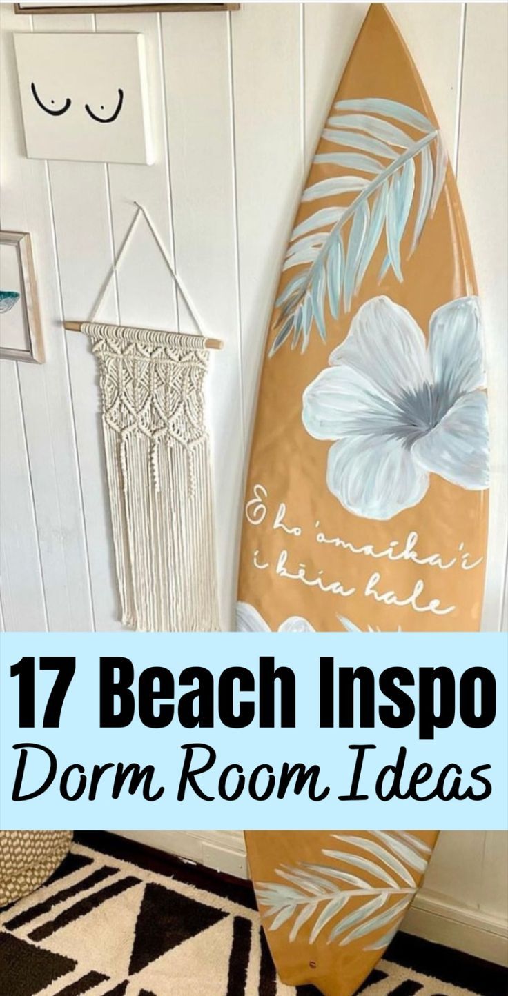 coasta dorm ideas Beach Dorm Room Ideas, Ocean Bedroom Kids, Teen Beach Room, Beach Dorm Room, Girls Beach Theme Bedroom, Beachy Dorm, Beach Dorm, Dorm Decor Ideas, Surf Room Decor